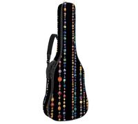 Housse de guitare acoustique souple avec 2 poches et boucle de suspension arrière pour guitare basse électrique classique de 101,6 cm, 104,7 cm, 106,7 cm, cerf vintage dans la forêt de pin, lune
