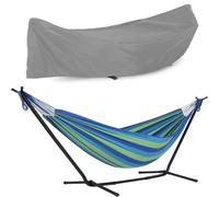 Housse de hamac imperméable et résistante en tissu Oxford avec support pour balancelle d'extérieur (gris, 210D-446 x 140 x 97 cm)