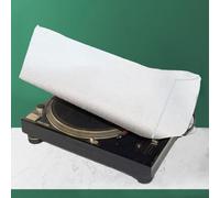 Housse de haut-parleur vintage pour lecteur phonographe hydrophobe Beige argenté 45,7 x 35,6 x 15,2 cm Tissu 210D anti-poussière Protection UV Oxford pour tourne-disque (argent)