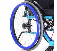 Housse de jante en silicone pour fauteuil roulant, antidérapante et résistante à l'usure, pour une meilleure adhérence et traction (55,9 cm, bleu)