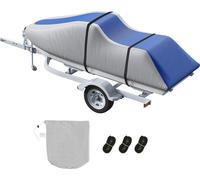 Housse de jet ski SucceBuy, adaptée aux remorques et étanche, tissuPolyuréthaneOxford 600D de qualité marine. Résistant aux UV avec sangles à boucle. Couverture pour véhicules nautiques en gris et ble