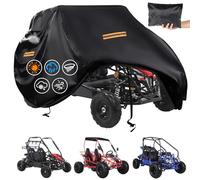 Housse de Kart imperméable 420D Oxford 420D 2 Places avec Grille d'aération, 4 poignées réfléchissantes, 2 Boucles Coupe-Vent, Housse de Protection pour Voiture Gokart KT196, Baja, TrailMaster,
