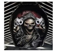 Housse de klaxon de moto en aluminium chromé avec motif fondu au noir, décoration d'Halloween, cloche gothique (B)