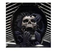 Housse de klaxon de moto en aluminium chromé avec motif fondu au noir, décoration d'Halloween, cloche gothique (F)