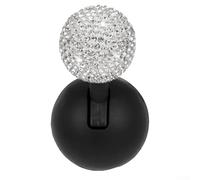 Housse de levier de voiture décorative avec boule en strass pour bouton poussoir - Garniture en bois compatible avec SUV, camions, camping-cars (blanc)