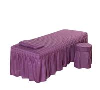 Housse de lit de massage 1pcs Spa Massage Club Bed Cover ONLY Beauty Salon Sheet Bedskirt Skin-Friendly SPA With Hole(PURPLE,190x70 cover only)