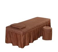 Housse de lit de massage 1pcs Spa Massage Club Bed Cover ONLY Beauty Salon Sheet Bedskirt Skin-Friendly SPA With Hole(Brown,180x70 cover only)