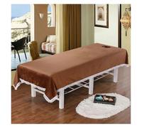 Housse de lit de massage Drap de lit épais en velours cristal, ultra doux et percé, idéal for la thérapie par massage(Coffee,80x200cm)