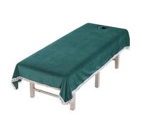 Housse de lit de massage Drap de lit épais en velours cristal, ultra doux et percé, idéal for la thérapie par massage(Green,80x200cm)