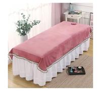 Housse de lit de massage Drap de massage en velours for table beauté, couverture épaisse cristal avec perforations, doux et thérapeutique(Dark pink,200x120cm)