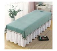 Housse de lit de massage Drap de massage en velours for table beauté, couverture épaisse cristal avec perforations, doux et thérapeutique(Green,200x80cm)