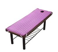 Housse de lit de massage Drap de table massage en polyester doux, 1 pièce, élastique, avec ouverture for le visage, for salon beauté et soins SPA(Purple,190X80CM)