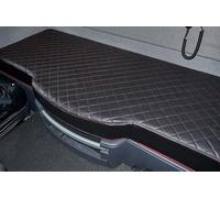 Housse de lit en cuir écologique compatible avec Renault T Noir/rouge