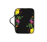 Housse de livre avec illustration de fleurs, étui de bible pour femmes et filles, avec poignée pour bible de taille standard