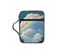 Housse de livre avec imprimé arc-en-ciel pour femmes et filles, avec poignée pour Bible de taille standard