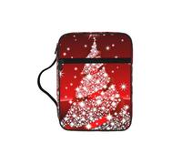 Housse de livre avec motif arbre de Noël rouge pour femmes et filles, avec poignée pour bible de taille standard