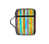 Housse de livre colorée avec motif planches en bois pour femmes et filles, avec poignée pour bible de taille standard