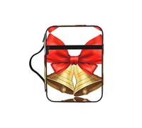 Housse de livre de Bible imprimée cloches de Noël pour femmes et filles, avec poignée pour Bible de taille standard