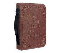 Housse de livre de la Bible - Sac de transport en cuir synthétique pour livre, étui de transport portable avec poignée pour église, étude de la Bible, XL, Refer to description