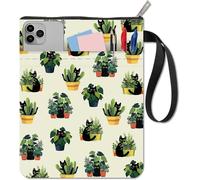 Housse de livre de plantes, protection de livre de chat noir, couvertures de livre de verdure pour livres de poche, couverture de livre en tissu lavable avec fermeture éclair et poche de manche supplé