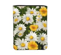 Housse de livre imperméable avec fermeture éclair et poche avant | Pochette de protection lavable pour livre de 30 x 23 cm, motif marguerites d'été, sac cadeau pour femmes et filles