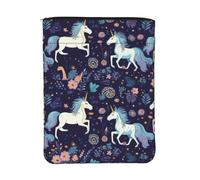 Housse de livre imperméable avec fermeture éclair et poche avant | Pochette de protection lavable pour livre de 30 x 23 cm, motif licorne nocturne, sac cadeau pour femme et fille