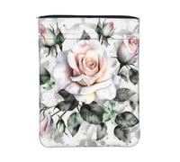 Housse de livre imperméable avec fermeture éclair et poche avant | Pochette de protection lavable pour livre de 30 x 23 cm - Aquarelle florale rose - Sac cadeau lavable pour femme et fille