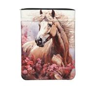 Housse de livre imperméable avec fermeture éclair et poche avant | Pochette de protection pour livre de 30 x 22,9 cm, motif cheval aquarelle, sac cadeau lavable pour femmes et filles