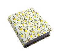 Housse de livre, réglable, protection pour livres, imperméable, adaptable à n'importe quelle épaisseur, couverture de livre imprimée - 3 tailles différentes - Housse livre papier - tissu (Limon2, XL)