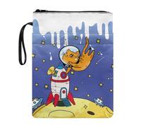 Housse de livre réutilisable avec fermeture éclair pour manuels et livres de poche Motif chat orange