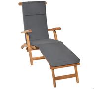 Beautissu Coussin Bain de Soleil 175x45x5 cm Loftlux DC - Matelas Bain de Soleil Housse Amovible - Coussin Transat Exterieur Chaise Longue Anthracite