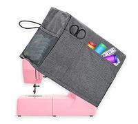 Housse de machine à coudre 1/2 pièces - Housses anti-poussière en polyester matelassées, sacs essentiels de matelassage | Mallette pliable pour machine à coudre avec poches, Standard , gris