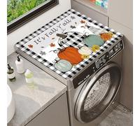 Housse De Machine à Laver Alphabet Floral Tournesol Plaid Style Vintage Douce Et DéCoupable Universelle AntidéRapante Pour Machine à Laver SèChe-Linge Salle De Bain Cuisine (Color 4,60x60cm)