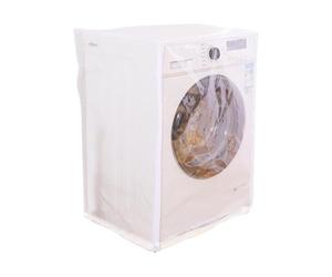 Housse de machine à laver - Construction en PVC hydrofuge, conception de panneau de vision clair, couche de barrière en poussière lourde, finition des bords montée en toute sécurité | Pour l'intérieur
