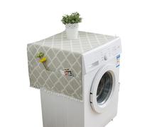 Housse de machine à laver, housse de laveuse, housse anti-poussière géométrique en losange, housse de machine à laver, housse de réfrigérateur anti-poussière avec poche, housse anti-poussière en coton
