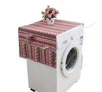 Housse de machine à laver, housse de laveuse, housse anti-poussière géométrique en losange, housse de machine à laver, housse de réfrigérateur anti-poussière avec poche, housse anti-poussière en coton