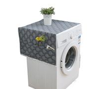 Housse de machine à laver, housse de laveuse, housse anti-poussière géométrique en losange, housse de machine à laver, housse de réfrigérateur anti-poussière avec poche, housse anti-poussière en coton