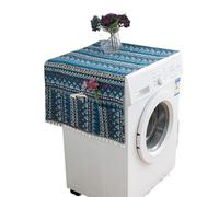 Housse de machine à laver, housse de laveuse, housse anti-poussière géométrique en losange, housse de machine à laver, housse de réfrigérateur anti-poussière avec poche, housse anti-poussière en coton