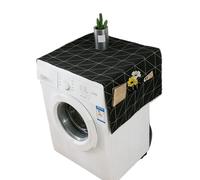 Housse de machine à laver, housse de laveuse, housse anti-poussière géométrique en losange, housse de machine à laver, housse de réfrigérateur anti-poussière avec poche, housse anti-poussière en coton