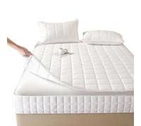 Housse de Matelas 140x190 160x200 avec Fermeture éclair, 2 Taies d'oreiller Incluses, Protège Matelas Intégrale Matelassé sur Cinq Côtés Alèse Drap-Housse Lavable(Blanc,160x200x12cm)