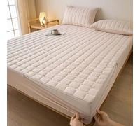 Housse De Matelas 180x200 Renove Matelas Integral RéNove Matelas Integral Fermeture éClair ProtèGe Matelas Housse Matelas(Beige,120x200+10cm)