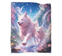 Housse De Matelas 3D Imprimé Wolf Waterfall Pour Enfants Polyester | Couture Précise Cadeau Chambre Tissu Durable Décoration Chambre Utilisation Toutes Saisons