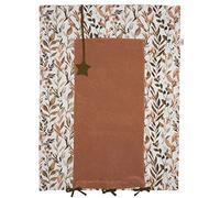 Housse de matelas à langer (Caramel Forest) - Popeline de coton et empiècement en éponge - Système de fermeture à nouettes - Adorable étoile mobile brodée - Pratique et stylée pour bébé