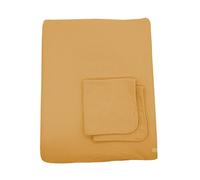 Housse de matelas à langer 52x68x6cm et langes coton moutarde