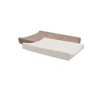 Housse de Matelas à Langer Jollein - Milky Coffee/Ivory - Lot de 2-50x70cm - 85% Coton, 15% Polyester - Certifiée OEKO-TEX - Housse pour Matelas à Langer