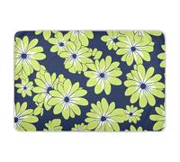 Housse de matelas à langer réutilisable - Imperméable et lavable - Motif marguerite - Vert citron - Bleu marine - Pour bébé - 132,1 x 86,4 cm (L x l)
