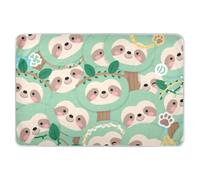 Housse de matelas à langer réutilisable motif paresseux mignon vert extra large imperméable lavable tapis de berceau antidérapant pour bébé 132,1 x 86,4 cm (L x l)