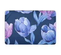 Housse de matelas à langer réutilisable motif tulipes roses et bleues - Tapis d'apprentissage de la propreté lavable en machine pour enfants - 132,1 x 86,4 cm (L x l)
