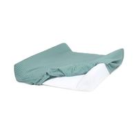 Housse de matelas à langer Stories Teal Cream Grid