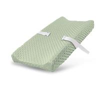 Housse de matelas à langer ultra douce en peluche Minky à pois en vison respirante et facile à nettoyer pour nourrissons, nouveau-né, fille, garçon (brume de prairie)